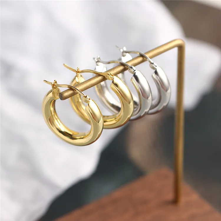 SP Trendy 925 Sterling Silver Hoop Earrings Simple New 925 Silver Hoop Earrings
SP Trendy 925 Sterling Silver Hoop Earrings Simple New 925 Silver Hoop Earrings