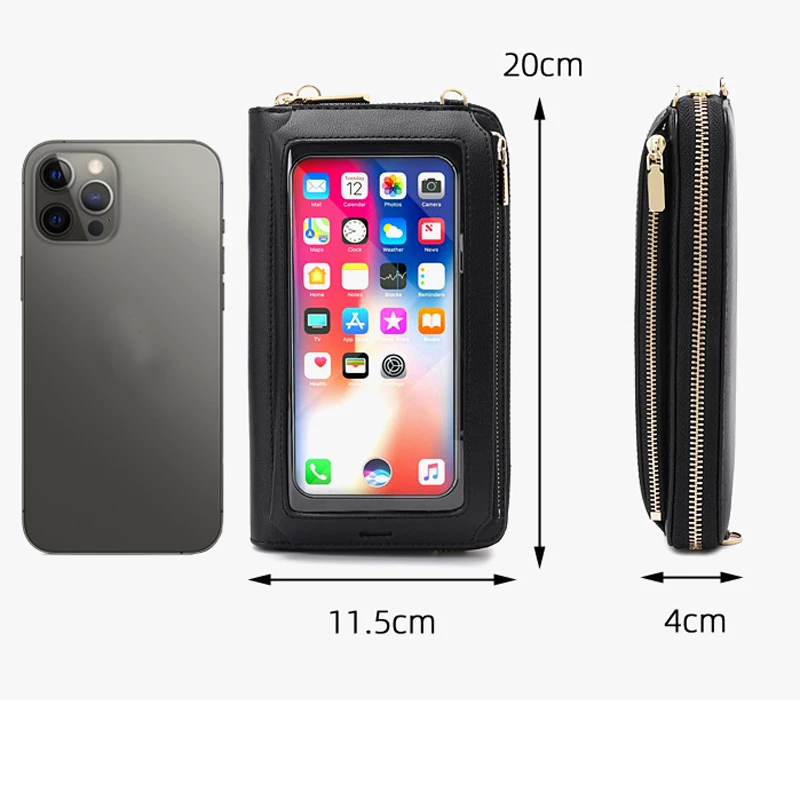 Large Capacity Ladies Transparent Touch Screen Bags Mobile Phone Purses Handbags Mini Crossbody RFID Wallet Women, 9 colors
Large Capacity Ladies Transparent Touch Screen Bags Mobile Phone Purses Handbags Mini Crossbody RFID Wallet Women, 9 colors