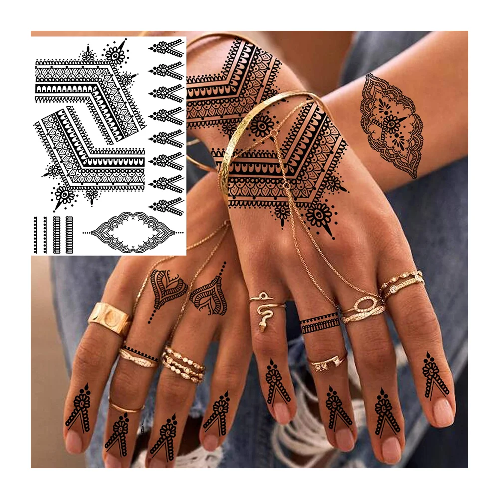 Waterproof Henna Tattoo Temporary Sticker Henna Stencils India Sticker Tattoo Temporary Henna Tattoo Hana Sticker Amazon, Black 
Waterproof Henna Tattoo Temporary Sticker Henna Stencils India Sticker Tattoo Temporary Henna Tattoo Hana Sticker Amazon, Black