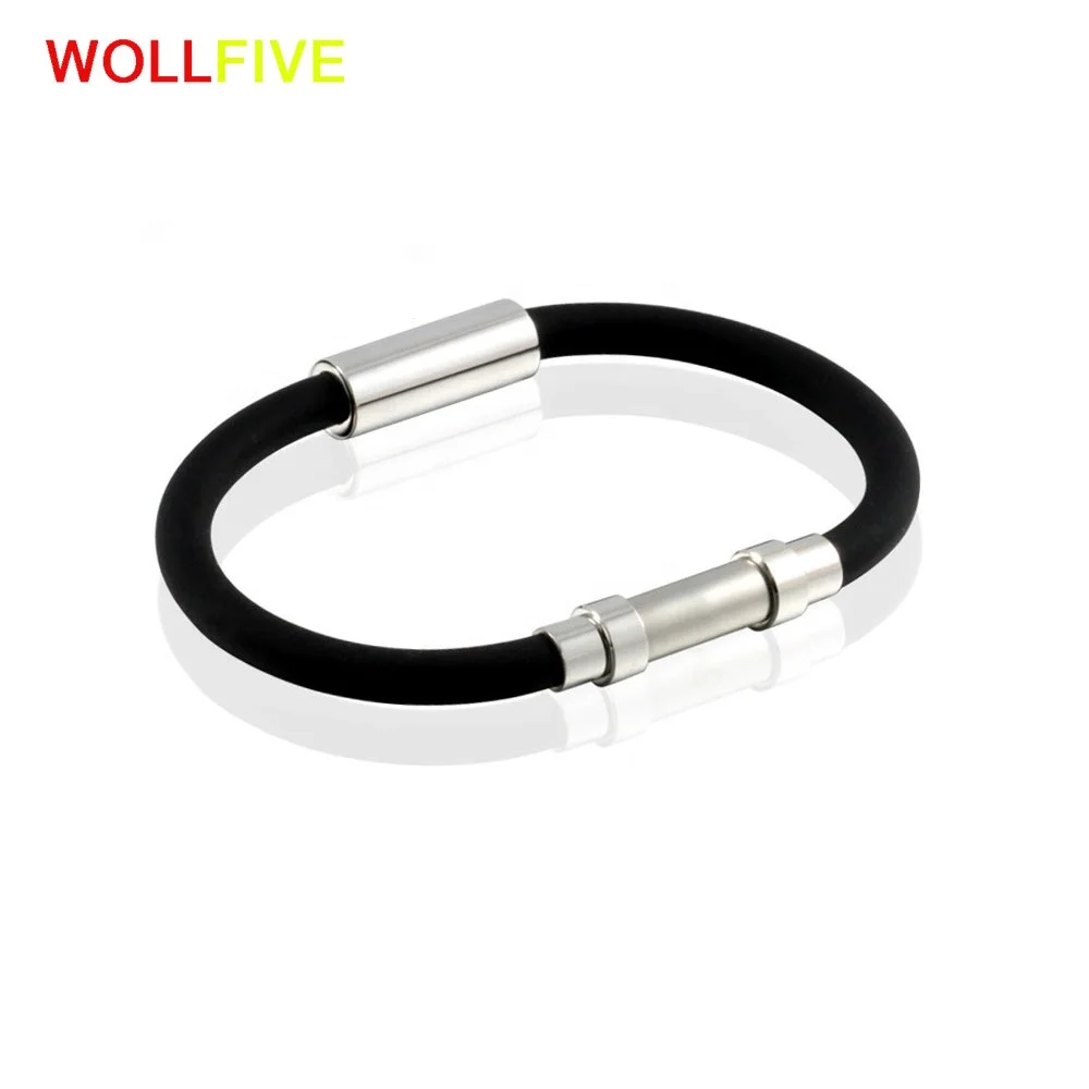 Fashion stainless steel silicone rubber Anti-static bracelet wireless negative ion energy bracelet