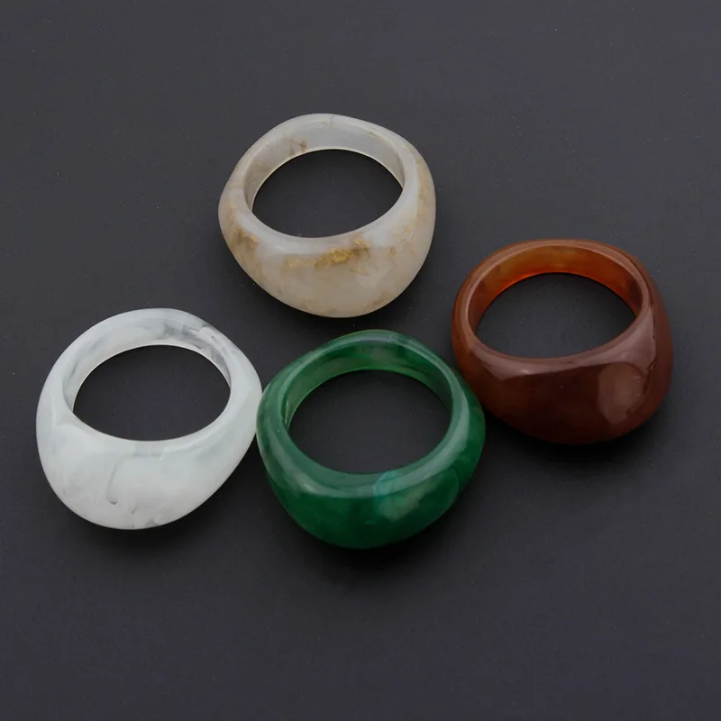 Vintage Jewelry Irregular Geometric Round Acrylic Finger Rings Printed Amber Round Acrylic Band Rings
Vintage Jewelry Irregular Geometric Round Acrylic Finger Rings Printed Amber Round Acrylic Band Rings