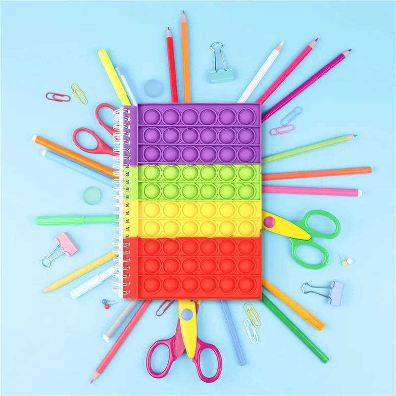 Pop Itting Notebook for Kids Fidget Toys Notebook Cover Silicone Bubbles Anti-Anxiety Perfect for Adult for School Office
Pop Itting Notebook for Kids Fidget Toys Notebook Cover Silicone Bubbles Anti-Anxiety Perfect for Adult for School Office