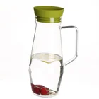 1L 1.5L handmade blown glass milk beer pitcher with plastic lid