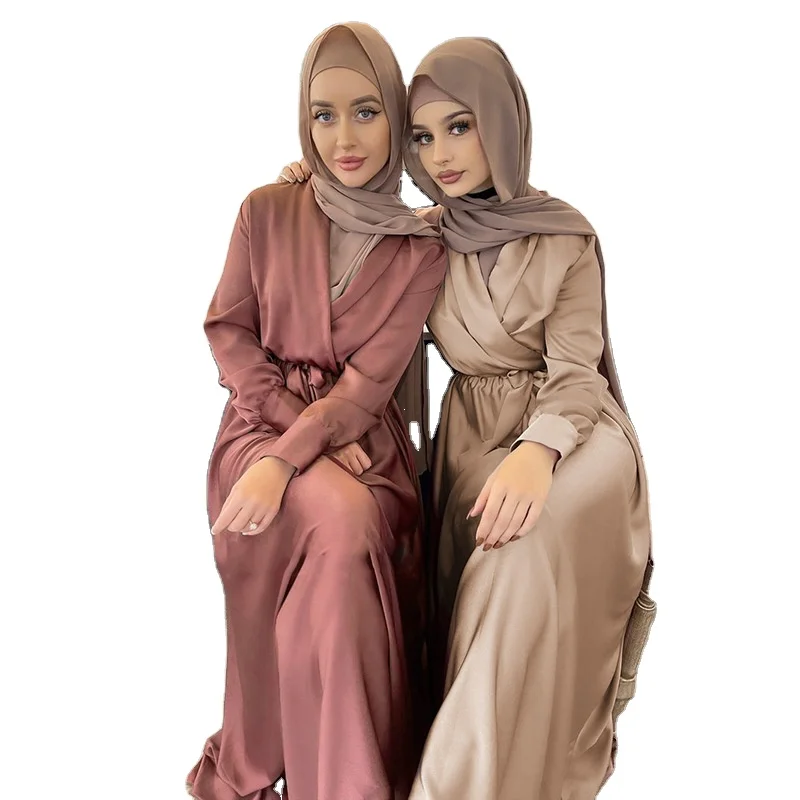 Aliexpress Hot Selling hijab islamic clothing Satin abaya Middle East Turkey new fashion women's long skirt Dresses With Belt
Aliexpress Hot Selling hijab islamic clothing Satin abaya Middle East Turkey new fashion women's long skirt Dresses With Belt