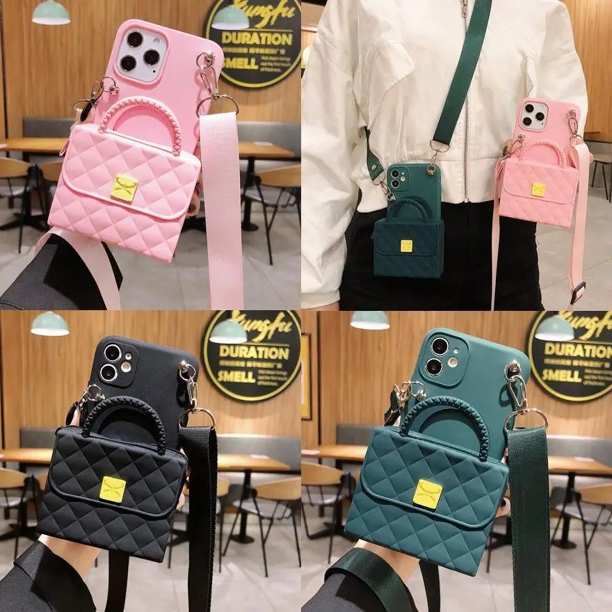 INS Hot Drop Shipping Low MOQ 3D Luxury Women Cellphone Mobile Phone Case Bags With Strap For 12 Pro Max, Pink, black, green
INS Hot Drop Shipping Low MOQ 3D Luxury Women Cellphone Mobile Phone Case Bags With Strap For 12 Pro Max, Pink, black, green