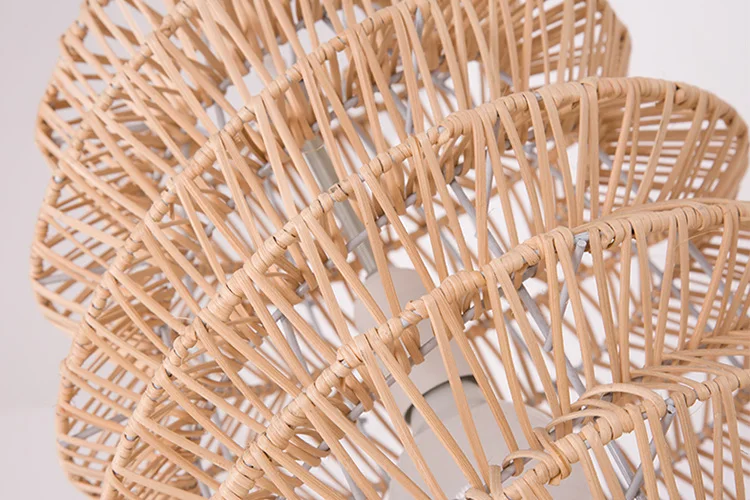 Fish basket shape natural handmade rattan chandelier bamboo wooden for restaurant resort pendant light