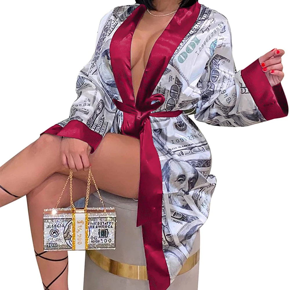wholesale pink satin money silk robe money dress print women money dress sexy robe, Customized color
wholesale pink satin money silk robe money dress print women money dress sexy robe, Customized color