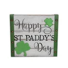 Day" Day For Decor Wood Sign Attached Iron Clover "Happy ST PADDY'S Day" For St. Patrick's Day Decoration