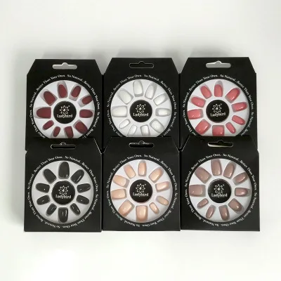 Ladybird 24pcs pure color round with glue paper box packing OEM false nails
Ladybird 24pcs pure color round with glue paper box packing OEM false nails