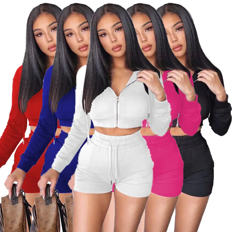 Fashion casual two piece set sexy sports solid color long sleeves high quality zip upTop Tethered Shorts hoodie legging set
Fashion casual two piece set sexy sports solid color long sleeves high quality zip upTop Tethered Shorts hoodie legging set