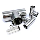 Food Polished Food Grade Short Weld Tee Mirror Polished Stainless Steel Tee Flat Mouth 3 Ways