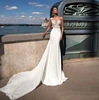 Latest Lace appliques haute couture ladies sexy mermaid celebrity dress elegant wedding dress long tail evening dress