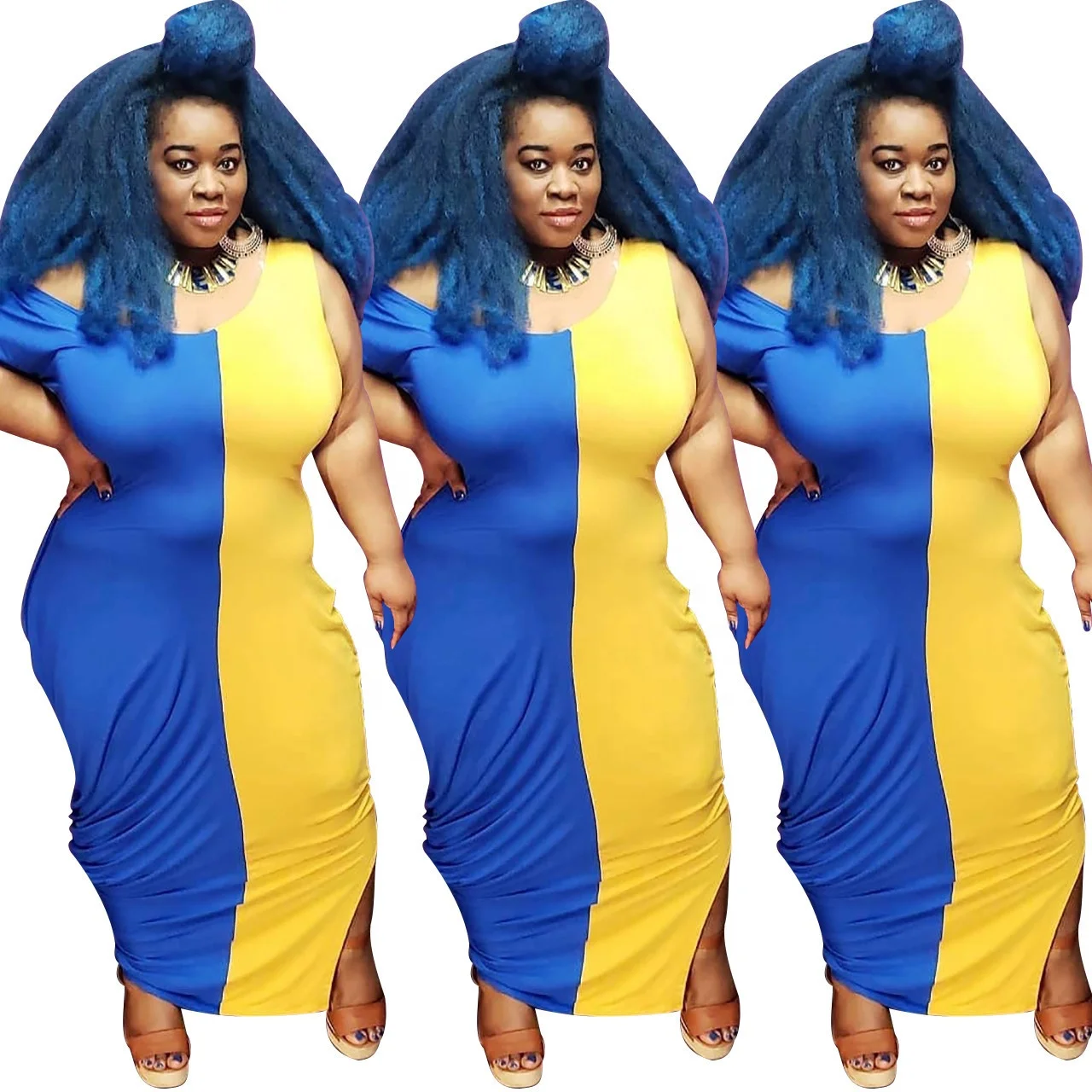 Summer Plus size 4XL fashion clothing for women elbow sleeve patchwork dresses
Summer Plus size 4XL fashion clothing for women elbow sleeve patchwork dresses