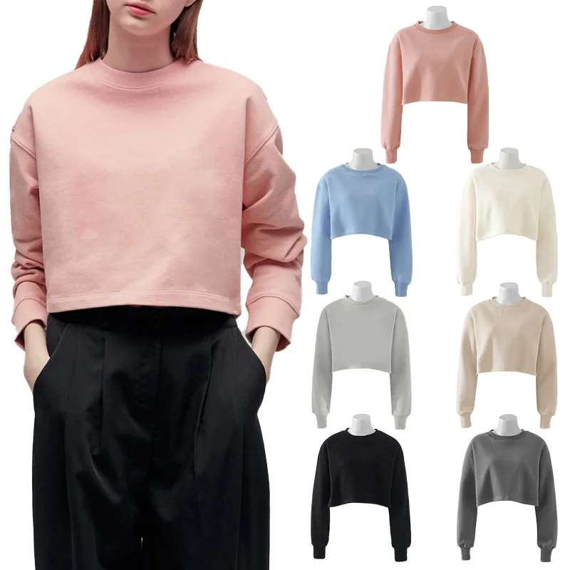 2022 Wholesale Women's Short Sweater Plus Size Fleece Pullover Long-sleeved Leisure Sports Navel Jacket
2022 Wholesale Women's Short Sweater Plus Size Fleece Pullover Long-sleeved Leisure Sports Navel Jacket