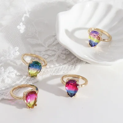 2021 European Best Selling Water Drop Glass Rings Mixed Colors Artificial Gems Rings for Wedding
2021 European Best Selling Water Drop Glass Rings Mixed Colors Artificial Gems Rings for Wedding