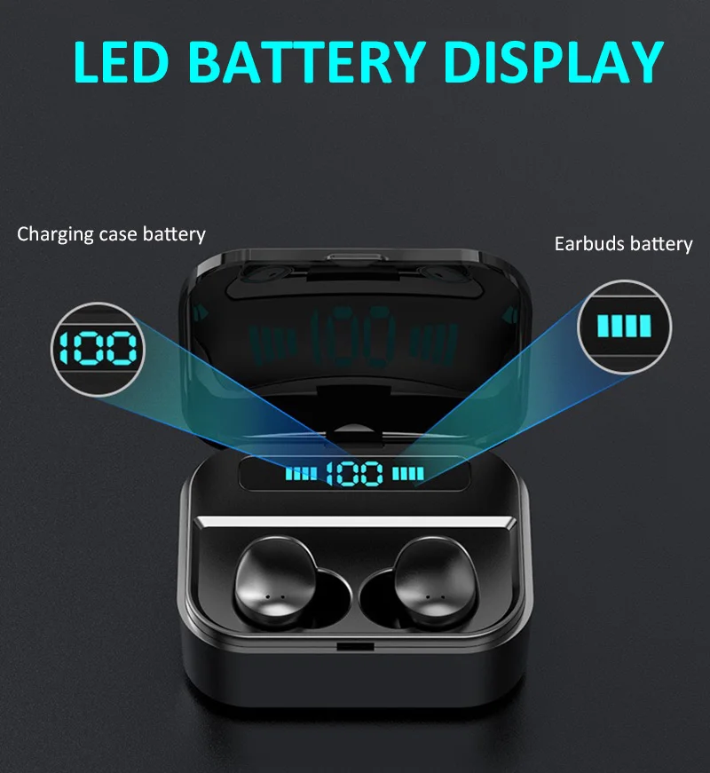 High Quality Best Sounds IPX5 Wireless Earpiece Headphones Earphones Wireless Earbuds with 2200mah Charging Case - ANKUX.COM