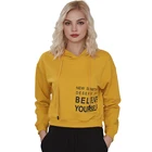Wholesale Custom Printed Hoodie Drawstring Crop Hoodies 100% Cotton Women Sweatshirt