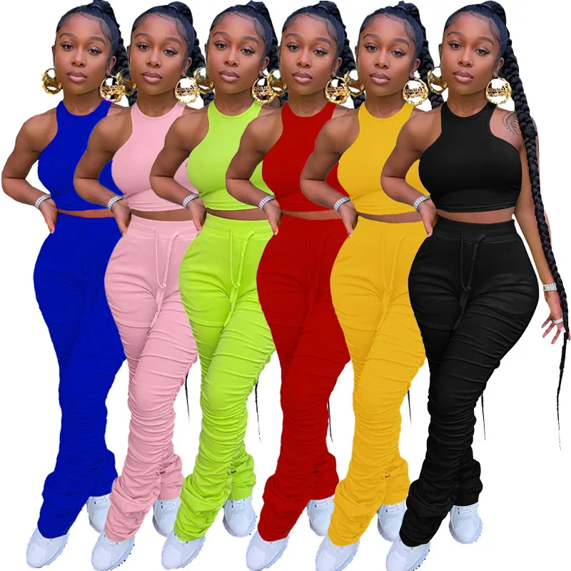 Wholesale women's sportswear suit solid color sports fitness two piece set women's clothing
Wholesale women's sportswear suit solid color sports fitness two piece set women's clothing