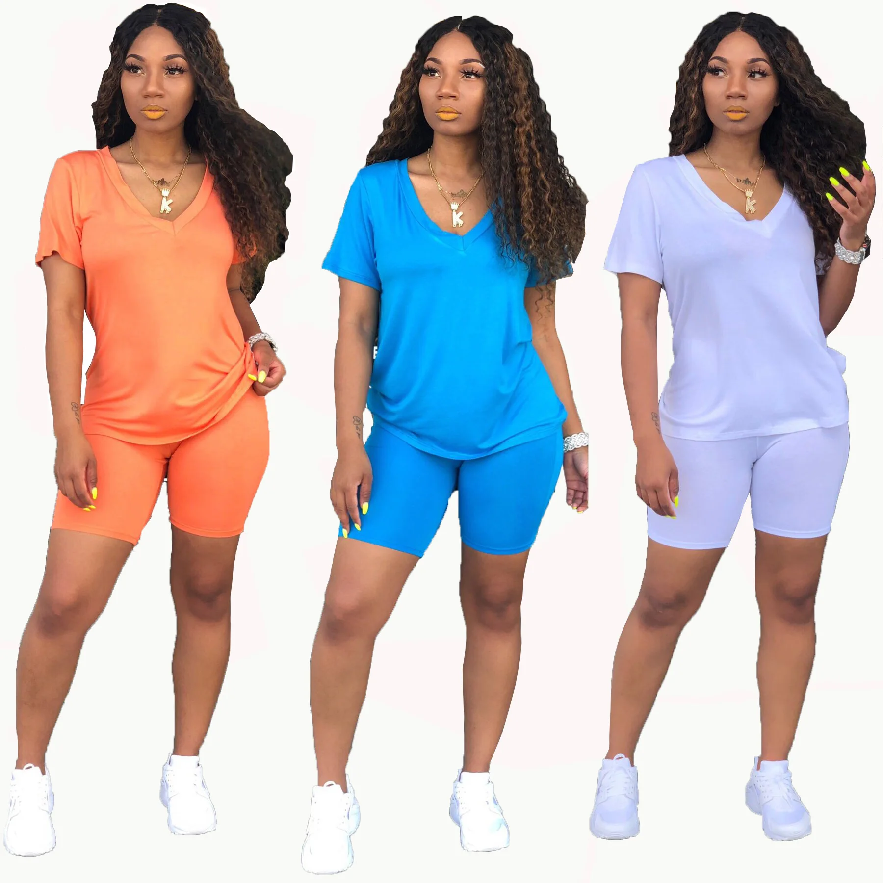 FM-H6073 hot selling custom logo plain color gym wear summer sport two piece shorts women set 2020, As pictures
FM-H6073 hot selling custom logo plain color gym wear summer sport two piece shorts women set 2020, As pictures