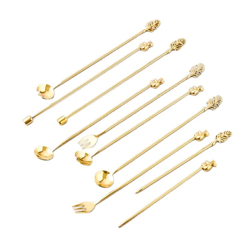 Eco-friendly fruit fork gold salad fork spoon 304 stainless steel Christmas flatware, Champagne gold
Eco-friendly fruit fork gold salad fork spoon 304 stainless steel Christmas flatware, Champagne gold