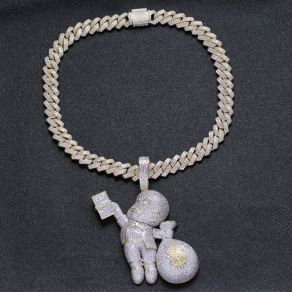 CN044 High Quality Gold Brass CZ stones Men Large Money Bag Necklace Hip hop pendant Jewelry Bling Bling Iced Out
CN044 High Quality Gold Brass CZ stones Men Large Money Bag Necklace Hip hop pendant Jewelry Bling Bling Iced Out