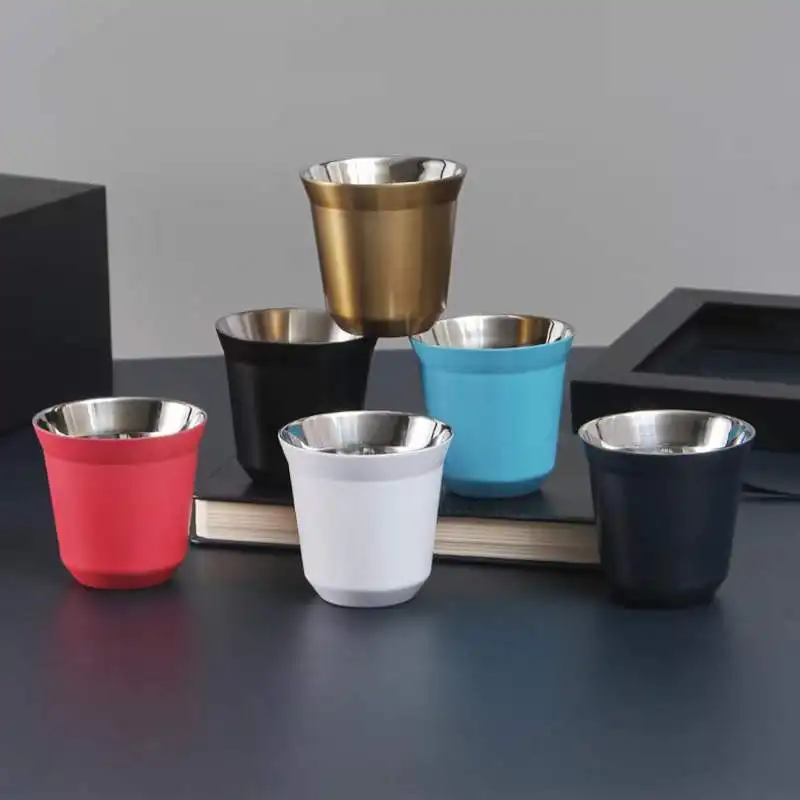 304 Stainless Steel Espresso Cups Double Wall Thermally Coffee Cups Reusable Tumbler Cups In Bulk
304 Stainless Steel Espresso Cups Double Wall Thermally Coffee Cups Reusable Tumbler Cups In Bulk