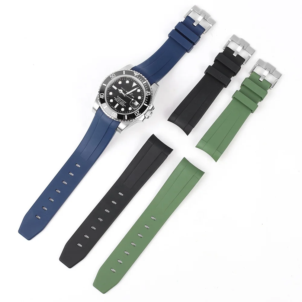 Wholesale Silicone Watch Strap FKM Rubber Good Quality Fluororubber Submarainer Yach-Master Luxury Fluoro Rubber Strap, Black/blue/green
Wholesale Silicone Watch Strap FKM Rubber Good Quality Fluororubber Submarainer Yach-Master Luxury Fluoro Rubber Strap, Black/blue/green