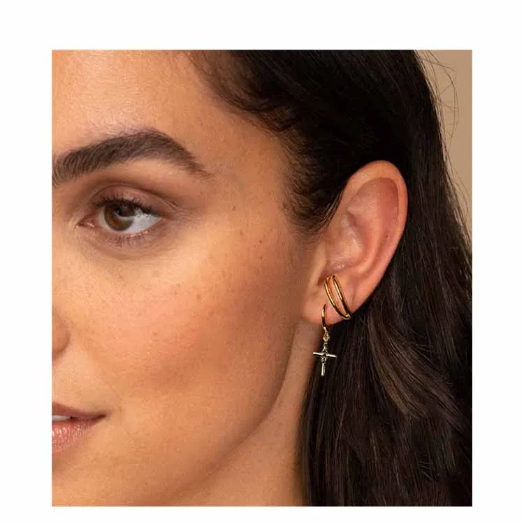 New Fashion womens European and American style 925 sterling silver hoop earrings cross
New Fashion womens European and American style 925 sterling silver hoop earrings cross