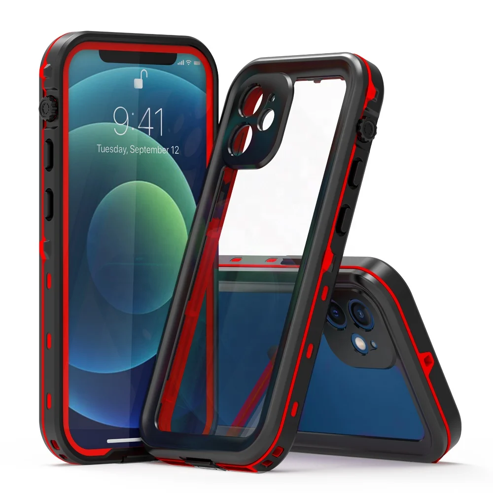 High quality outdoor use ip68 standard transparent back covered waterproof mobile phone case for iphone 12 mini, Black,white,red,grass blue or custom 
High quality outdoor use ip68 standard transparent back covered waterproof mobile phone case for iphone 12 mini, Black,white,red,grass blue or custom