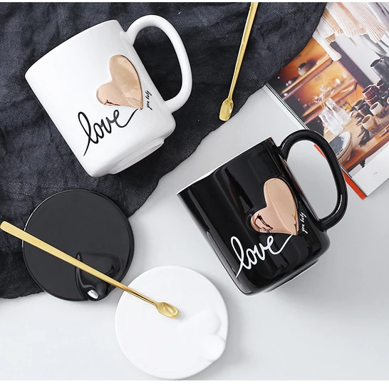 High quality couple gift Nordic style ceramic coffee mug with spoon, White,black,red
High quality couple gift Nordic style ceramic coffee mug with spoon, White,black,red