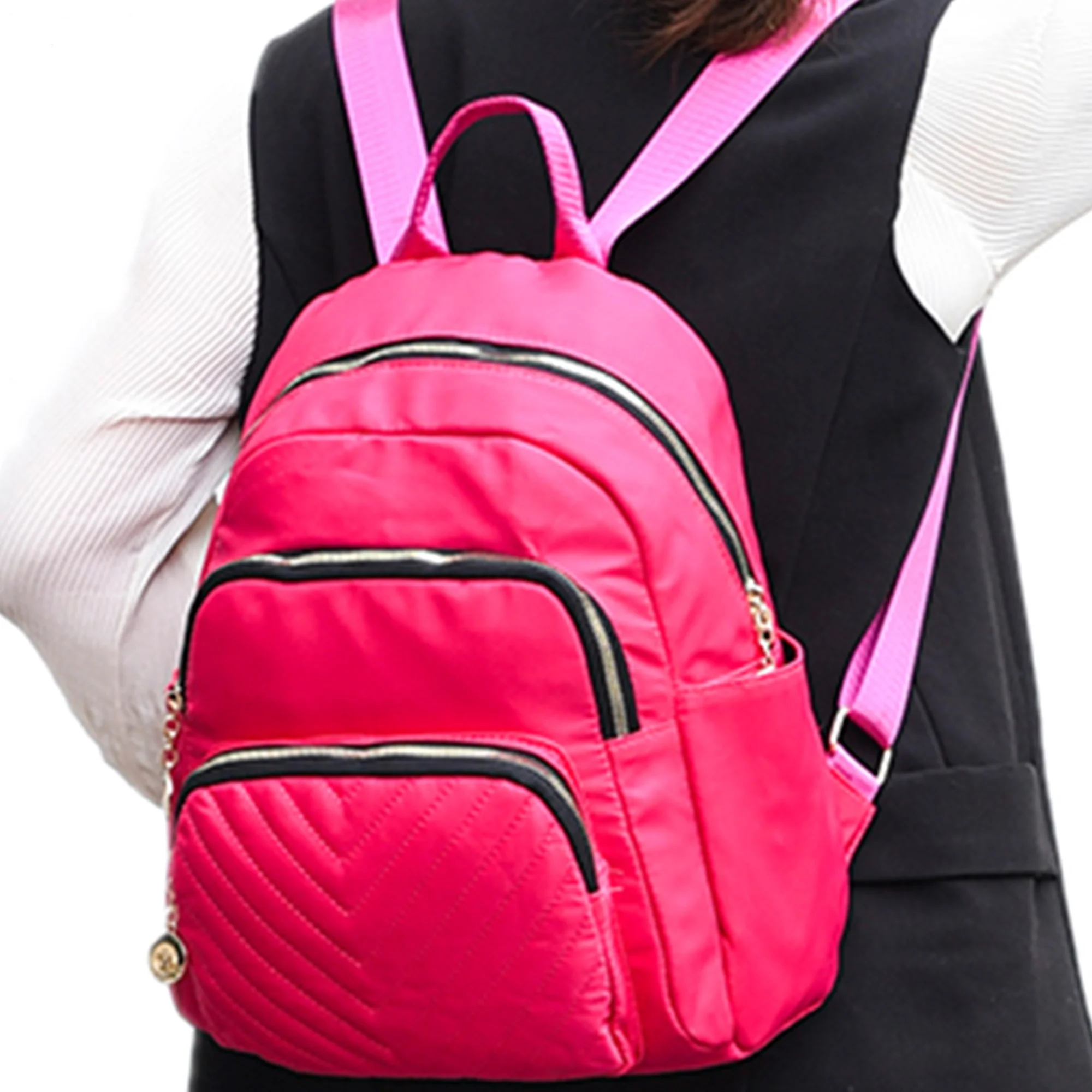 Pink Nylon Back Pack Bag High School Students University Women Females Girls Laptop Backpack For 17 inch Laptop, As picture or as your request
Pink Nylon Back Pack Bag High School Students University Women Females Girls Laptop Backpack For 17 inch Laptop, As picture or as your request