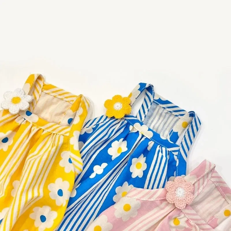 Summer Cute Sweet Breathable Small Girl Pet Apparel Skirt Cat Puppy Dog Dress, Yellow/blue/pink 
Summer Cute Sweet Breathable Small Girl Pet Apparel Skirt Cat Puppy Dog Dress, Yellow/blue/pink