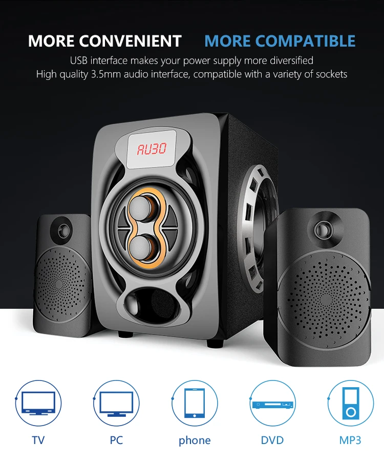 Best Loud Active 2.1 Home Theater Super Bass Multimedia Professional Speaker - ANKUX.COM