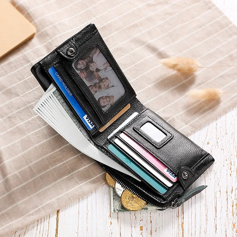 Men Wallets Leather Zipper Coin Pocket Full Grain Leather RFID Wallet Wallets For Men
Men Wallets Leather Zipper Coin Pocket Full Grain Leather RFID Wallet Wallets For Men