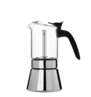 6 Cups Good Reputation Stainless Steel Glass Body 240ml Moka Pot Coffee Maker