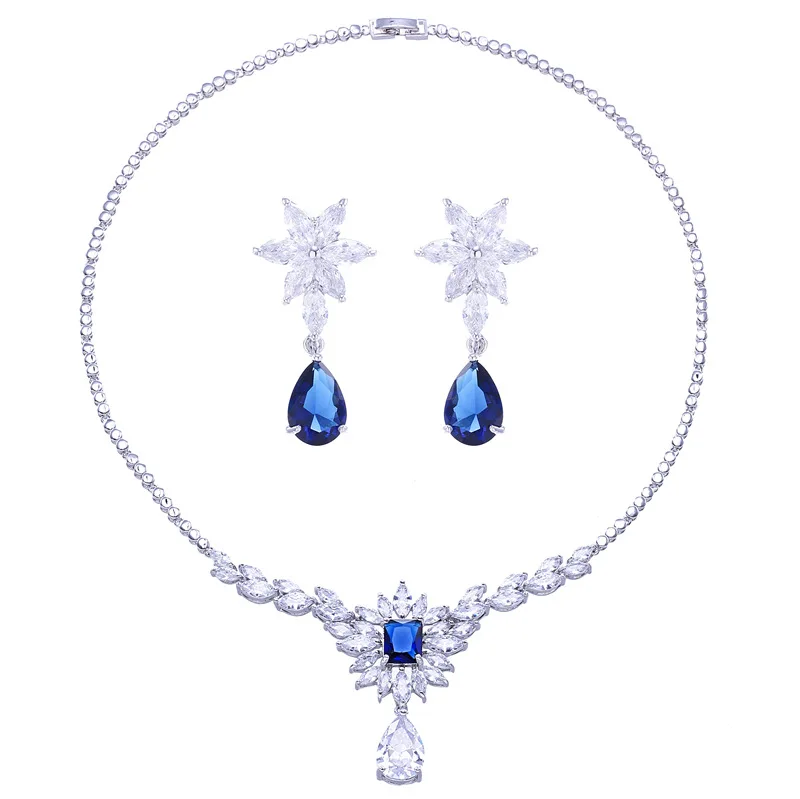 Boutique White Flower Zircon Water Droplets Jewelry Necklace Drop Earrings Women Trendy Bridal Engagement Wedding Jewelry Set
Boutique White Flower Zircon Water Droplets Jewelry Necklace Drop Earrings Women Trendy Bridal Engagement Wedding Jewelry Set
