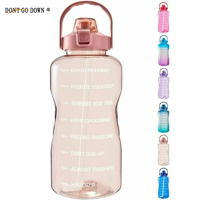 1 Gallon/128 oz Water Bottle with Time Marker, Carry Clear Rose pink, Customized color
1 Gallon/128 oz Water Bottle with Time Marker, Carry Clear Rose pink, Customized color