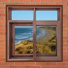 4 track profile windows 4 Panel rail metal Aluminum Double Glazed sliding window for ghana kenya