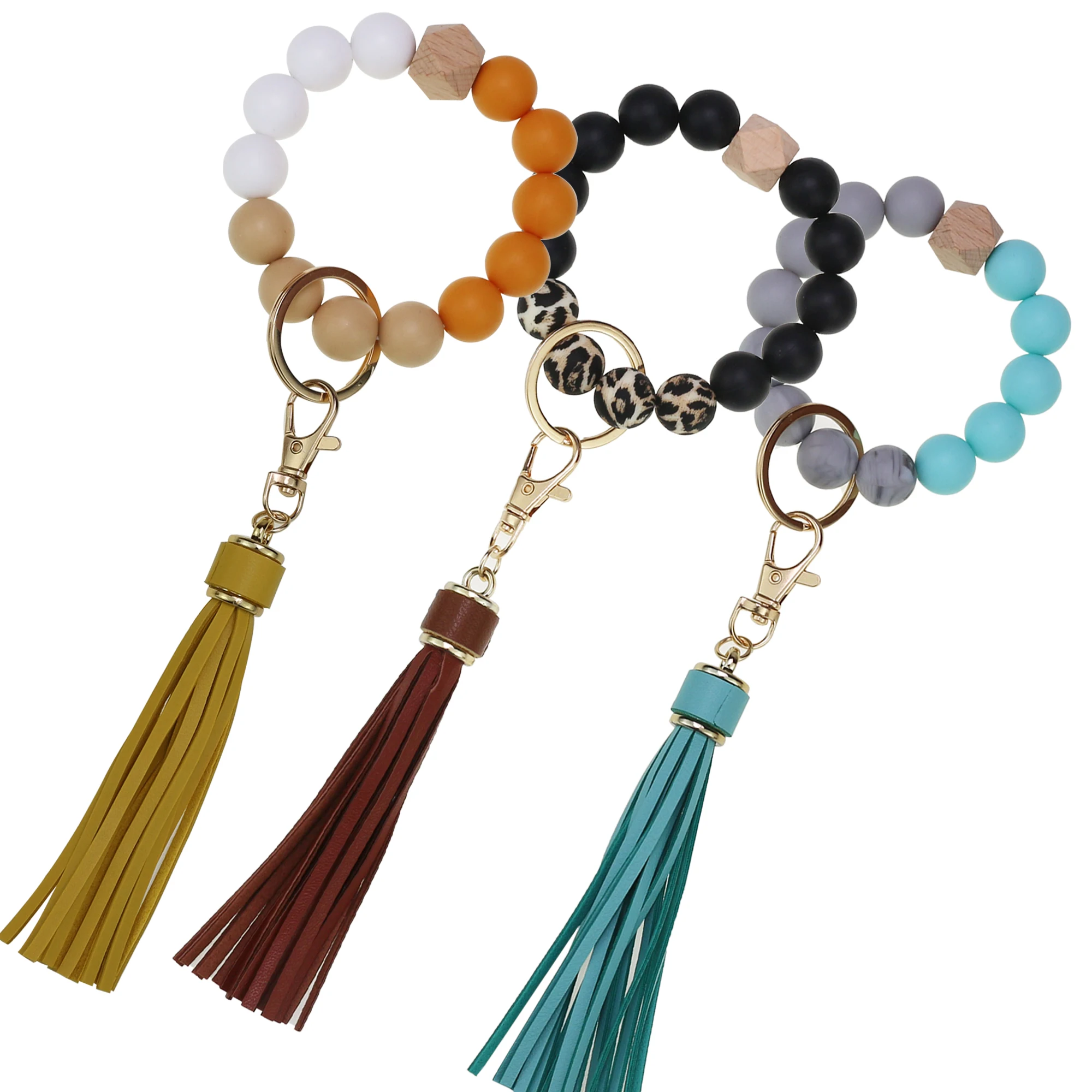 Bpa Free wholesale silicone beads keychain bracelet Bulk Trendy Lady Silicone Beaded Bracelet With PU Tassel Keychain
Bpa Free wholesale silicone beads keychain bracelet Bulk Trendy Lady Silicone Beaded Bracelet With PU Tassel Keychain