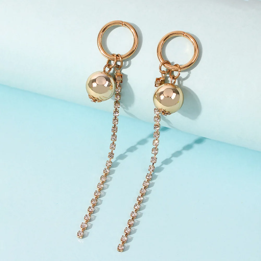 Fashion Simple Small Ball Earrings Ring Shaped Earring White Gold Long Stud Diamond Earrings Women
Fashion Simple Small Ball Earrings Ring Shaped Earring White Gold Long Stud Diamond Earrings Women