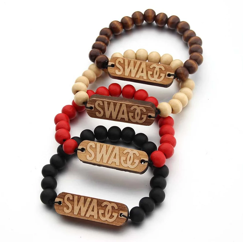 Hot Sale 10mm Wooden Beaded Square Customized Letter SWAG Stretch Elastic Adjustable Engraving Bracelet For Men Women, Colored
Hot Sale 10mm Wooden Beaded Square Customized Letter SWAG Stretch Elastic Adjustable Engraving Bracelet For Men Women, Colored