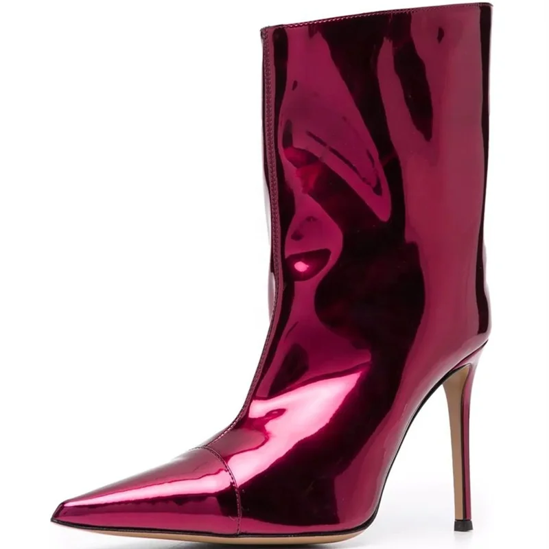 Custom Color Mirror Leather High Heels Women Ankle Boots Pointed Toe Sexy Booty for Ladies Slip-on Big Size 43, Muti-color
Custom Color Mirror Leather High Heels Women Ankle Boots Pointed Toe Sexy Booty for Ladies Slip-on Big Size 43, Muti-color