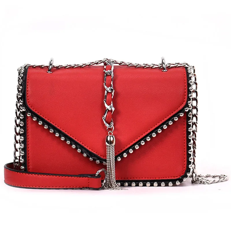 One-shoulder Chain Bag With Personalized Rivets And Creative Metal Tassel Ornaments Fashionable Ladies' Hand-held Messenger Bag
One-shoulder Chain Bag With Personalized Rivets And Creative Metal Tassel Ornaments Fashionable Ladies' Hand-held Messenger Bag