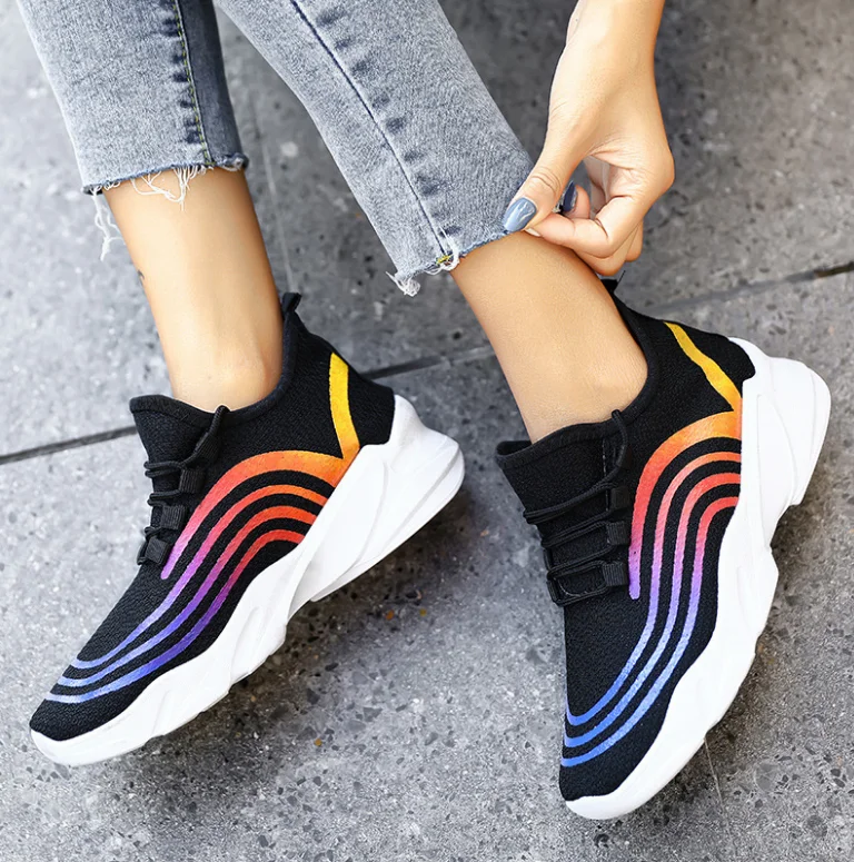 New fashion thick sole rainbow print extra large size lady sneakers with fleece lining women lady sports casual shoes, Pink,black
New fashion thick sole rainbow print extra large size lady sneakers with fleece lining women lady sports casual shoes, Pink,black