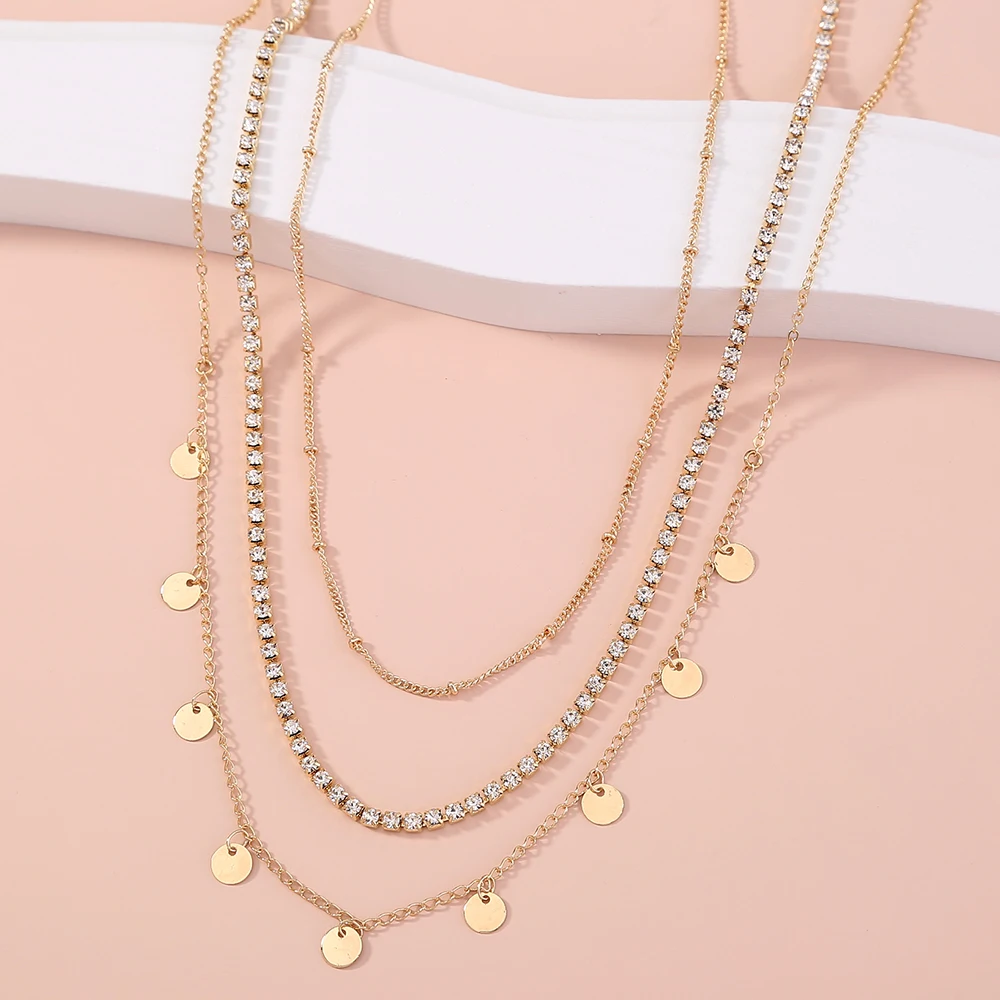 Gold Hip Hop Three Layered Tassel Disc Coin Diamond Chain Necklace Set Accessories Women Jewelry Bijoux
Gold Hip Hop Three Layered Tassel Disc Coin Diamond Chain Necklace Set Accessories Women Jewelry Bijoux
