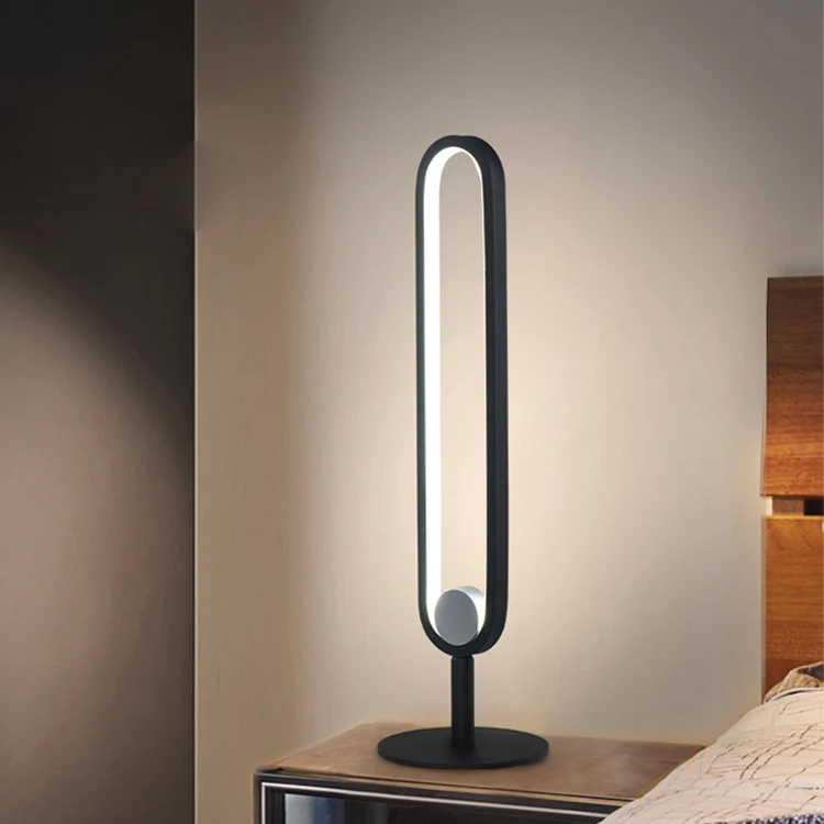 Nordic style slim linear dimmable desk lamp for bedroom LED table light