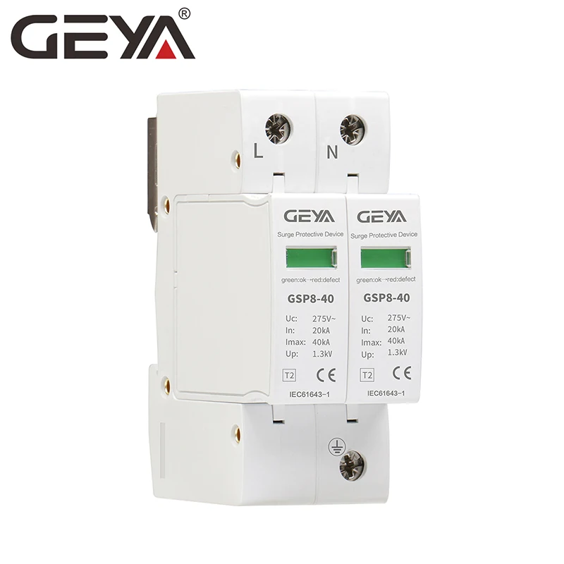 GEYA GSP8 AC 380/220V 20KA 40KA Thunder Surge Arrester Protectors SPD For Lighting System
GEYA GSP8 AC 380/220V 20KA 40KA Thunder Surge Arrester Protectors SPD For Lighting System