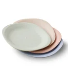 Cheap dinnerware 4 pcs/box wheat straw food plate healthy color reusable bio plate