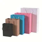 Wholesale Custom Clothing Food Kraft Paper Tote Packaging Shopping Bag Kraft Paper Gift Bag