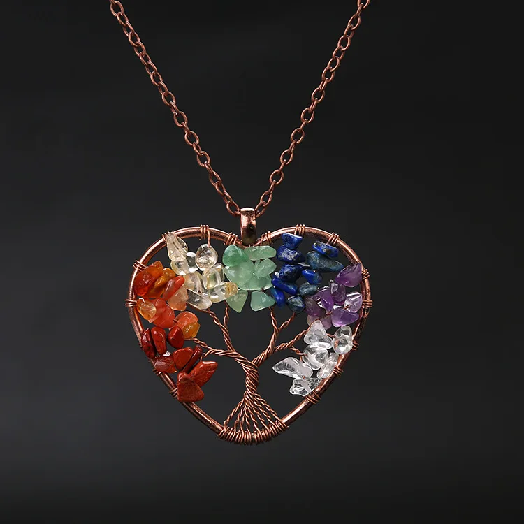 7 chakra natural stone jewelry handmade wire wrapped necklace heart shaped tree of life pendants necklace
7 chakra natural stone jewelry handmade wire wrapped necklace heart shaped tree of life pendants necklace